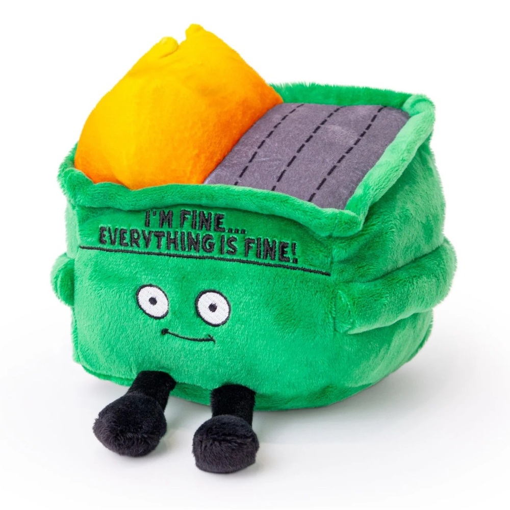 Plush Green 'I'm Fine' Decorative Toy - Picture 3 of 3